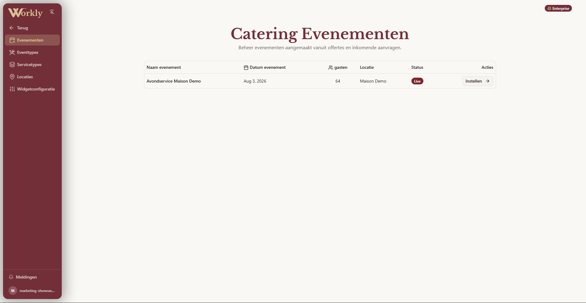 Van aanvraag tot bevestigd evenement